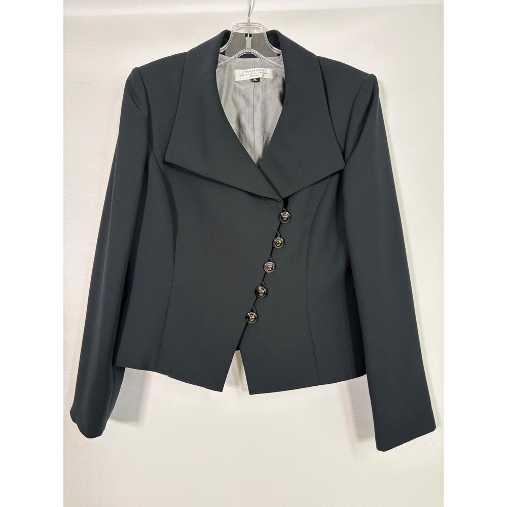 Tahari Arthur S. Levine Black Blazer Sz 8 Petite Tailored Career Jacket